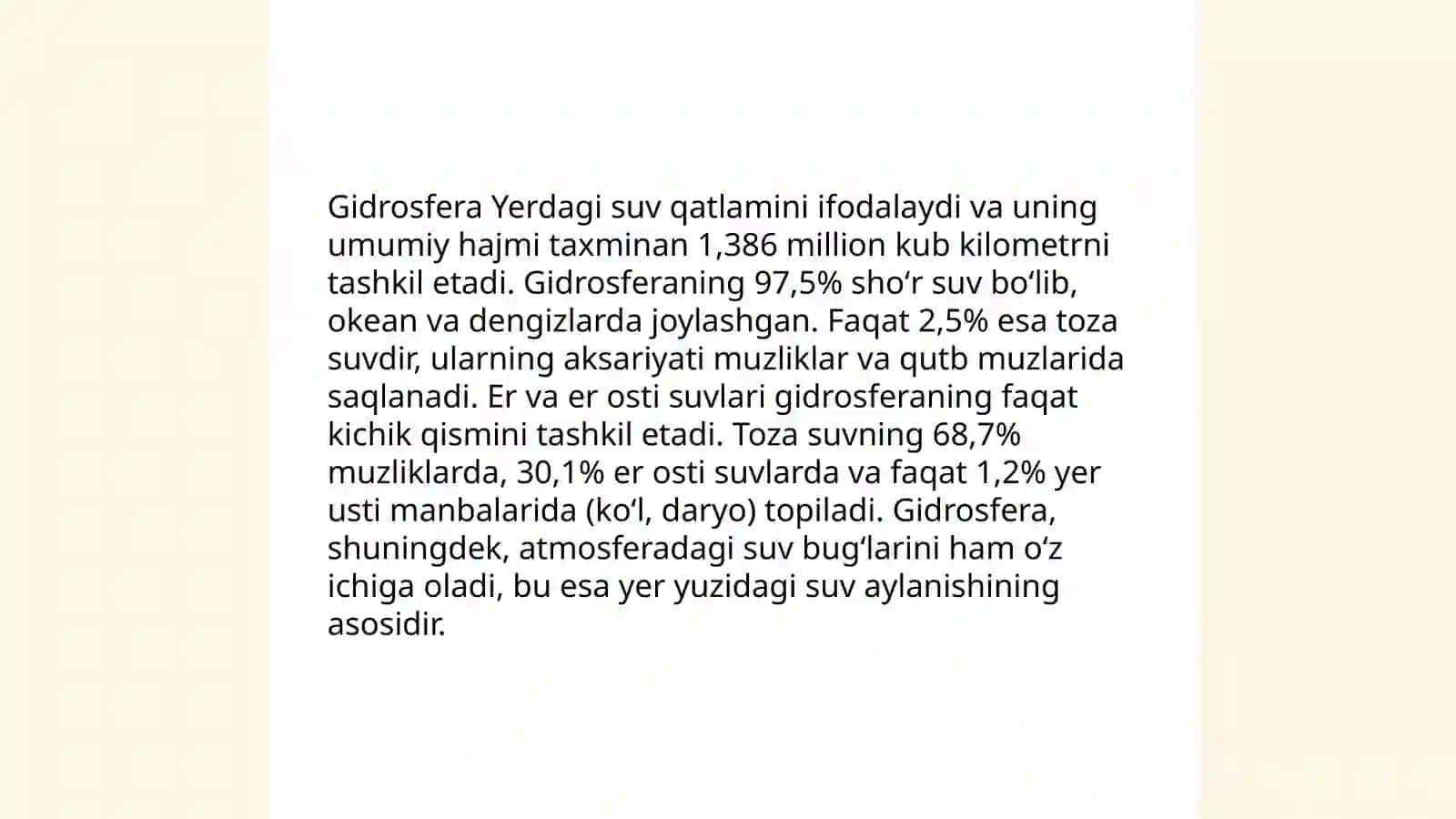 Gidrosfera va uning tarkibi 4