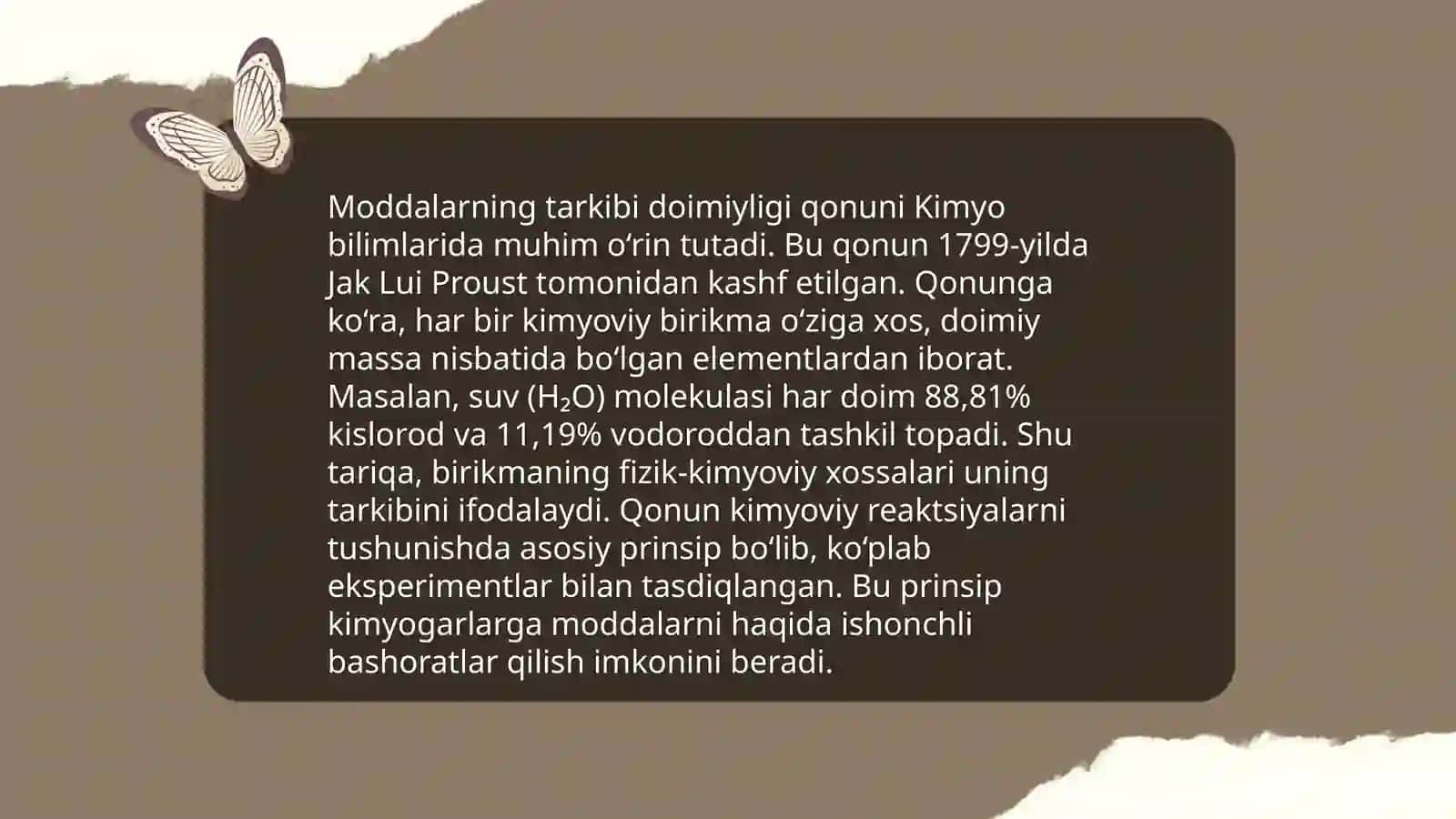 Kimyoning asosiy qonunlari. Metallarning ekvivialentini aniqlash 4