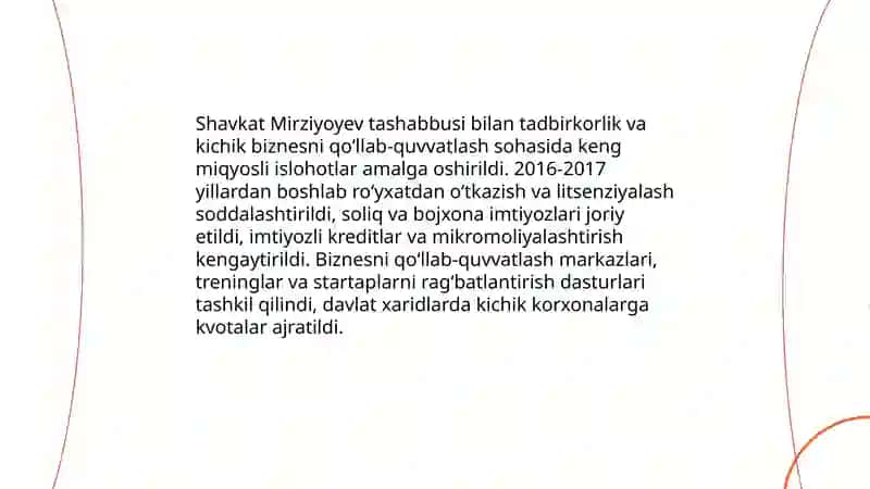 Yangi O‘zbekistonda Sh.M.Mirziyoyev raxbarligi va tashabusi 4