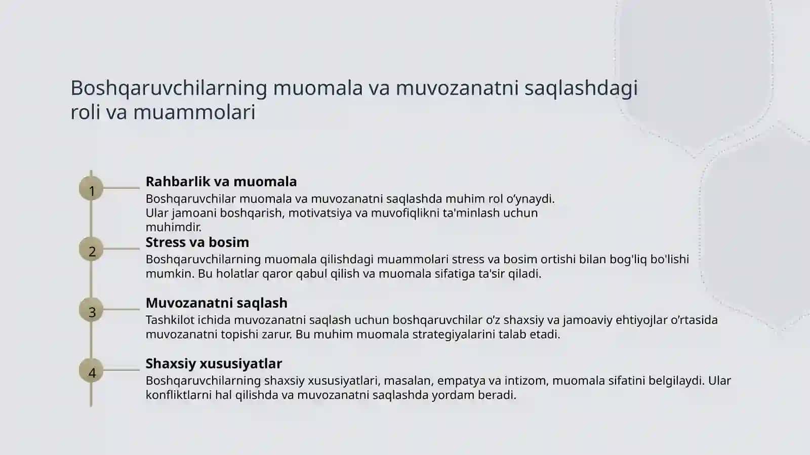 Tashkilotda boshqaruvchilar to'qnashishiga to'qri keladigan muammolar 4