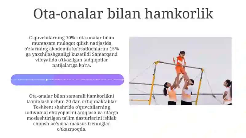 Samarali yakka mashg'ulotlarni rejalashtirish va o'tkazish 4