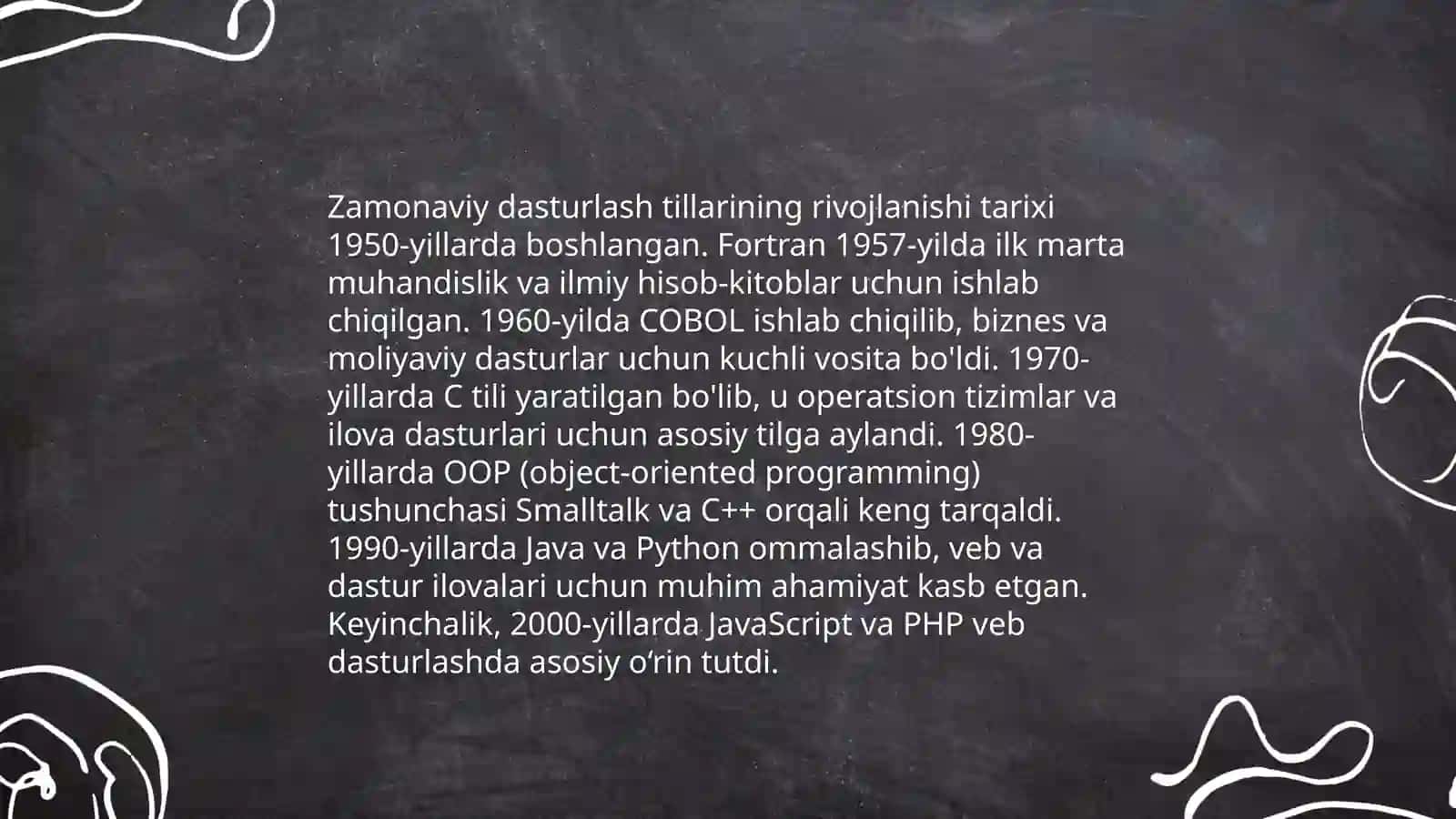 Zamonaviy dasturlash tillari tahlili 4