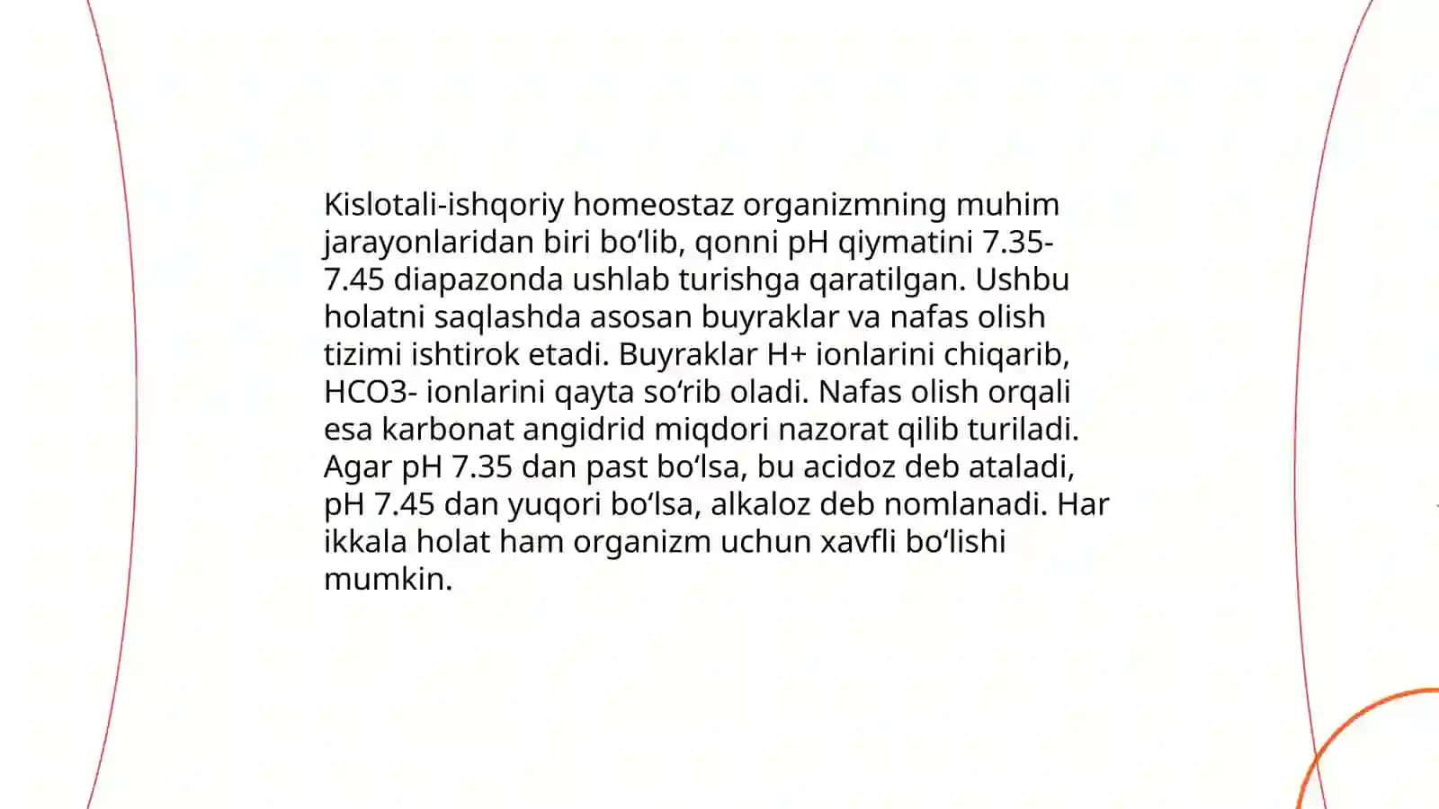Kislota-ishqor buzilishining patofiziologiyasi 4
