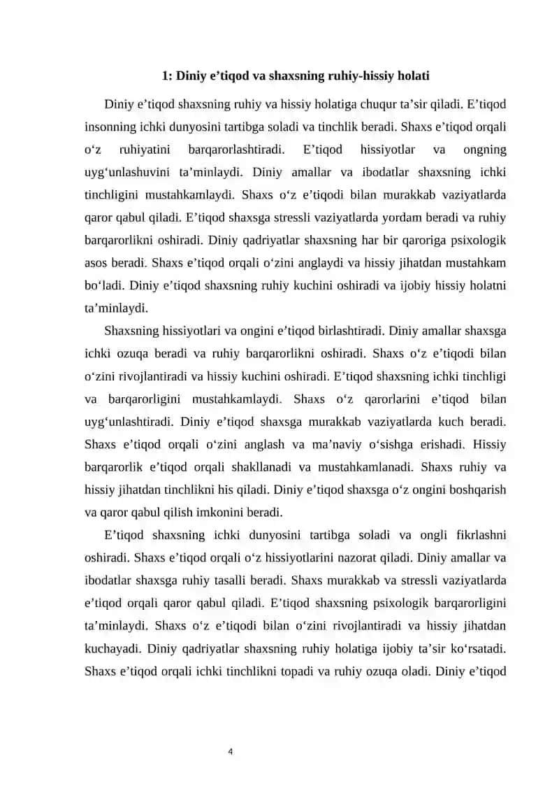 Diniy e’tiqod shaxsning turmushdagi roli 4