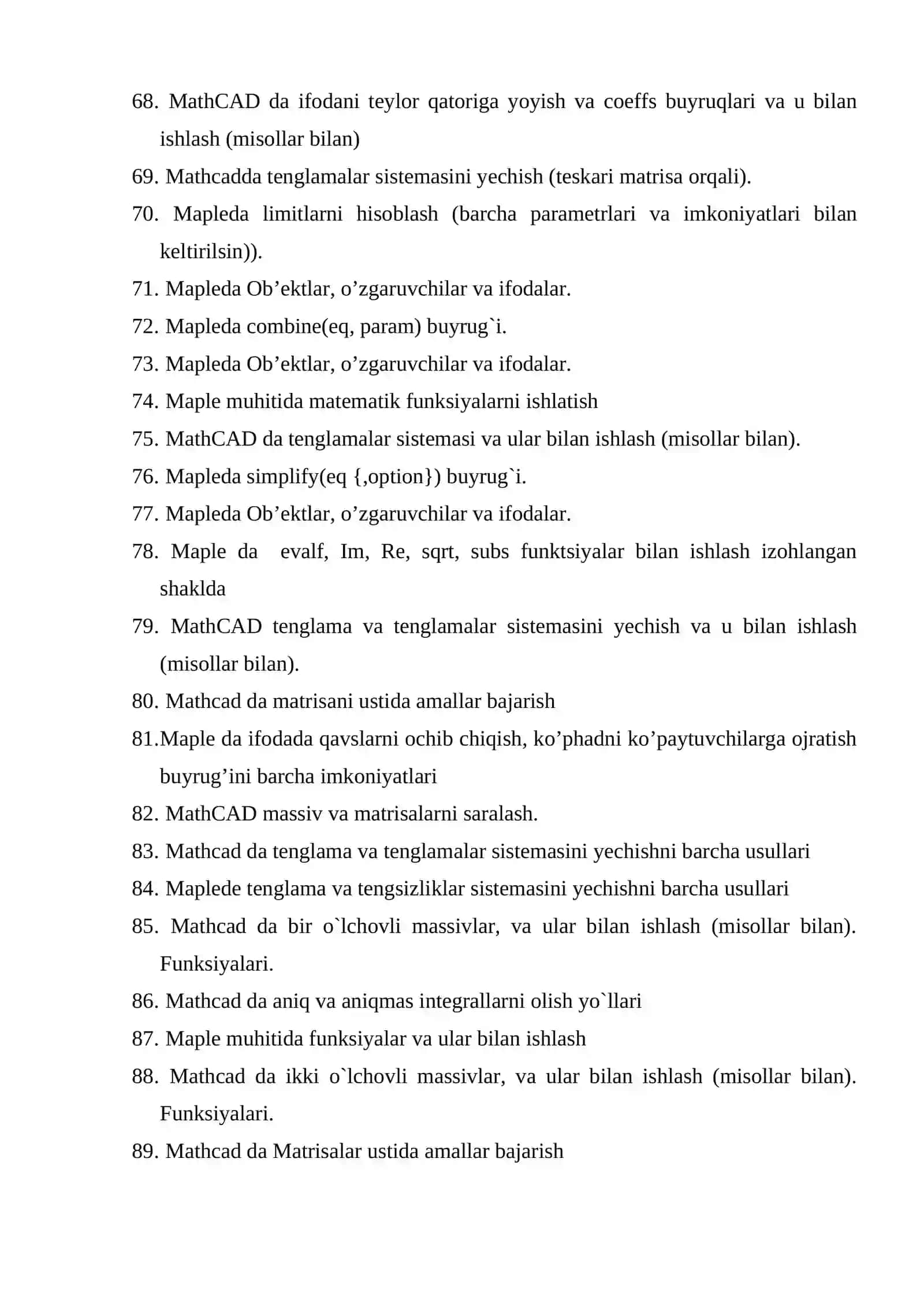 KOMPYUTERLI MATEMATIK TIZIMALAR 4