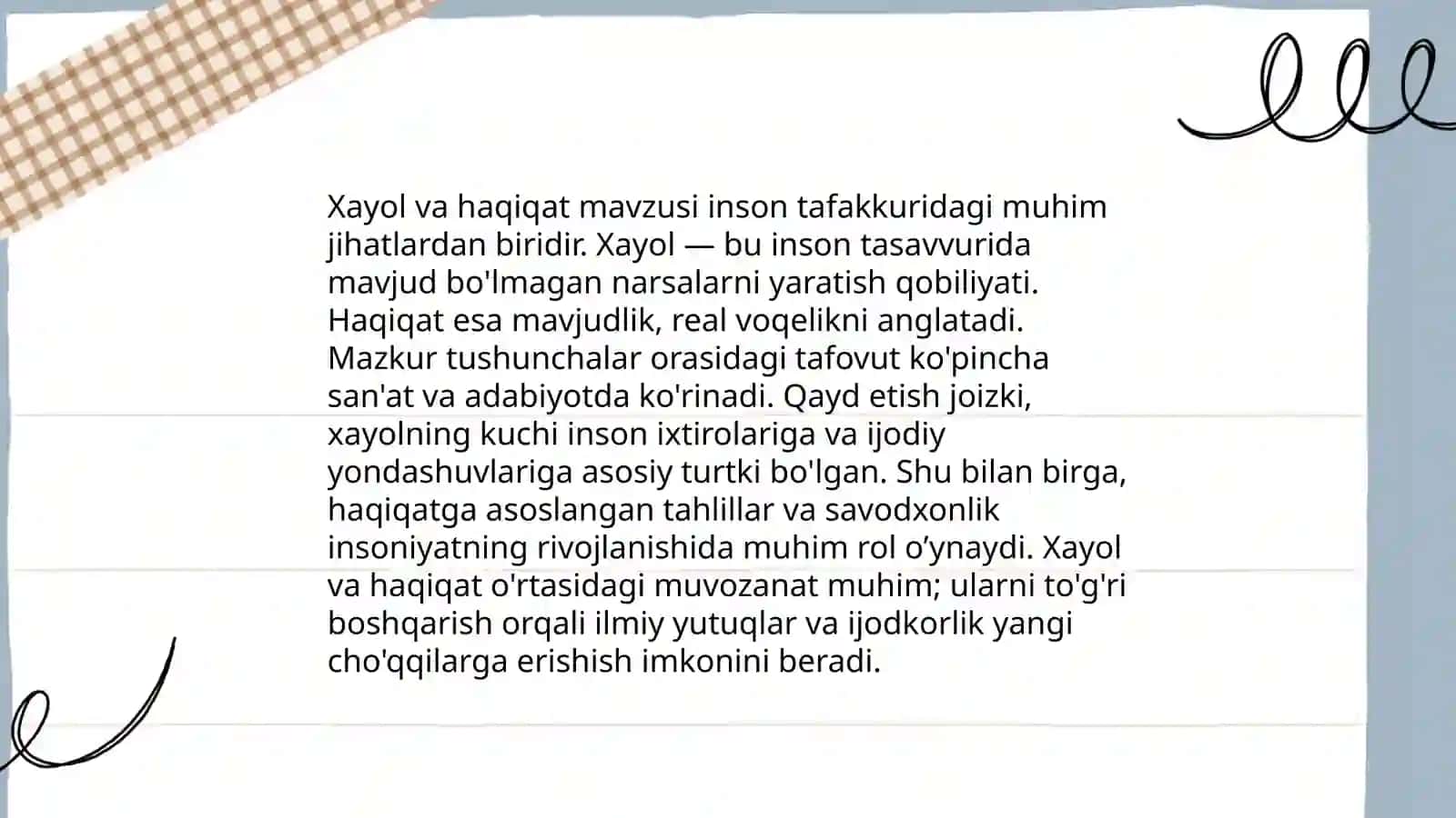 Xayol haqida tushuncha 4