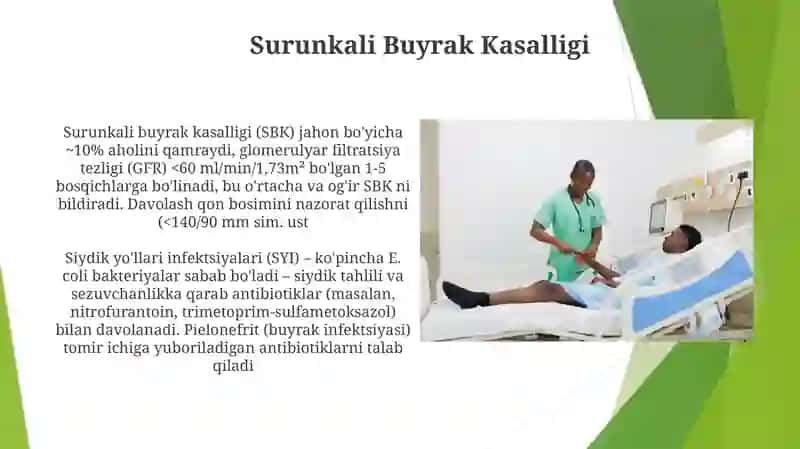 Buyrak va siydik yo'llari bn kasallangan bemorlarni parvarish qilish 4