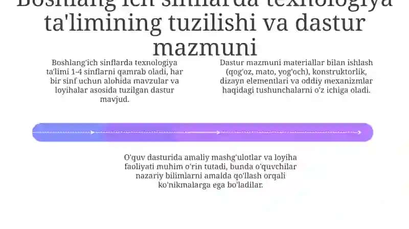 Boshlang'ich sinflarda texnologiya ta'limining tuzilishi va mazmuni 4