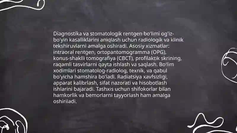 Davolash-profilaktika stomatologiya muassasalarining asosiy tarkibiy bo'linmalari 4