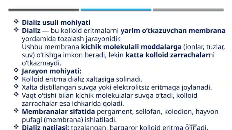 Kolloideritmalarni tozalash usullari 4