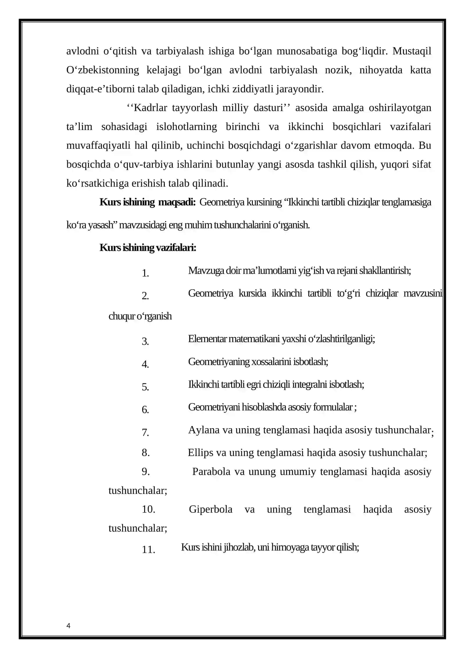 Ikkinchi tartibli chiziqlarni tenglamasiga koʻra yasash 4