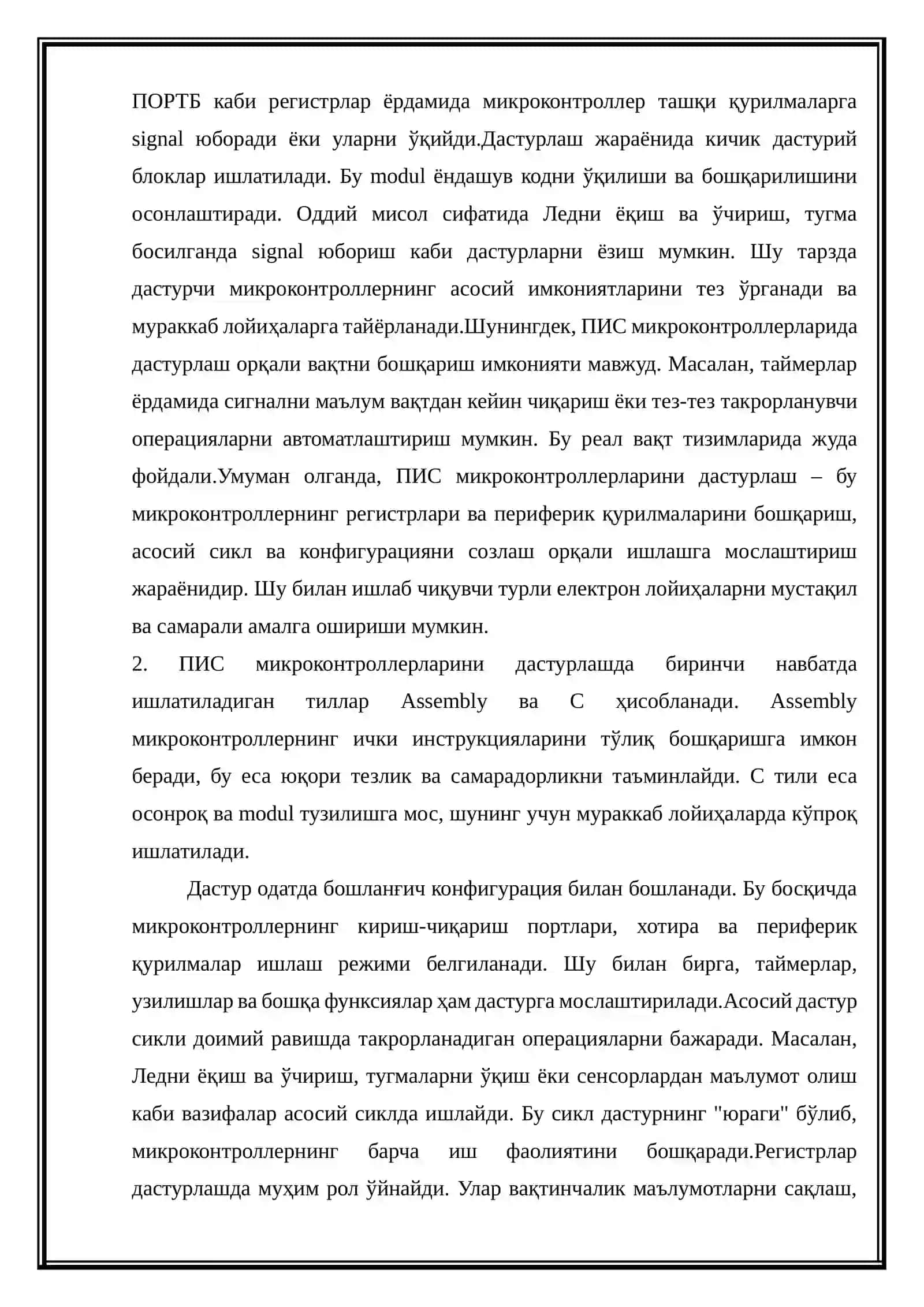 ПИC микроконтроллери ва уларда дастурлаш 4