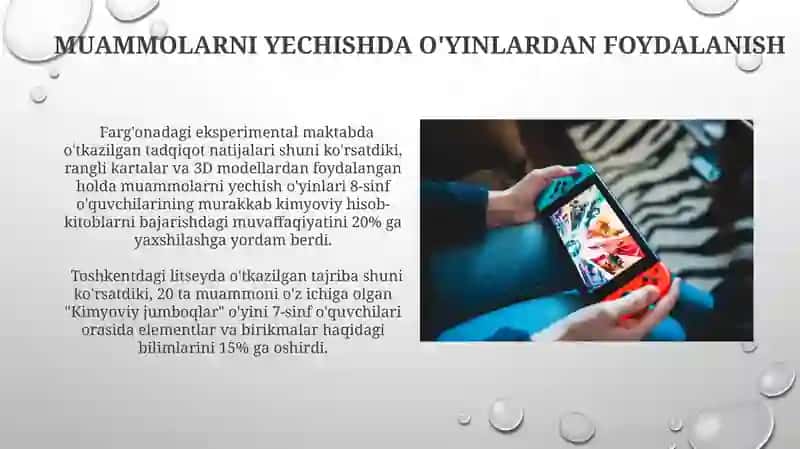Kimyo darslarida didaktik o'yinlardan foydalanish usullari 4