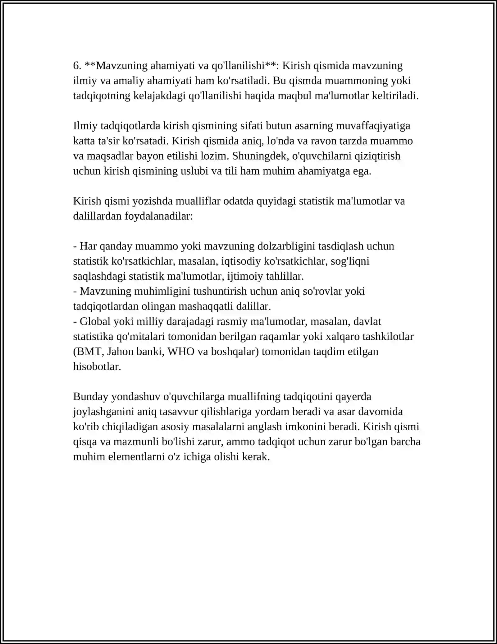 MAQOLANING STRUKTURAVIY ELEMENTLARI VA ULARNI YOZISH XUSUSIYATLARI OʻRGANISH 4