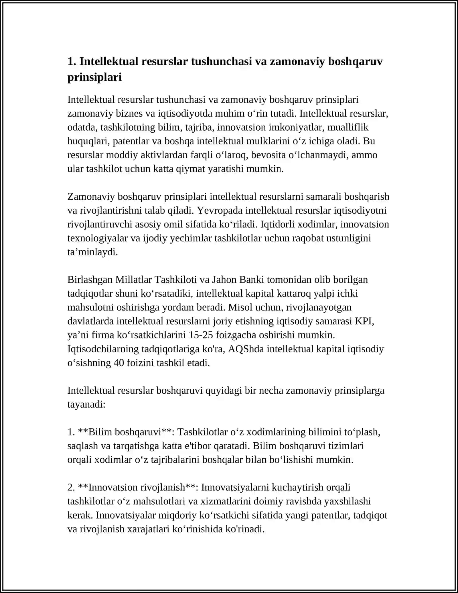 INTELLEKTUAL RESURSLARNI BOSHQARISHNING ZAMONAVIY YONDASHUVLARI 4