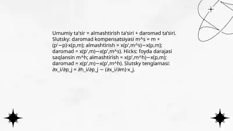 Daromad samarasi va almashtirish samarasi 4