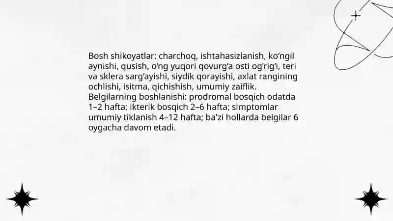 Bemorlarga O‘tkir virusli gepatit tarixini yozish 4