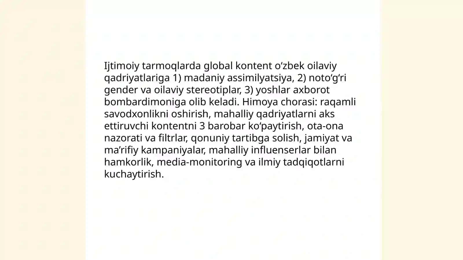 Milliy qadriyatlar va global media oqimlari òrtasidagi muvozanat 4