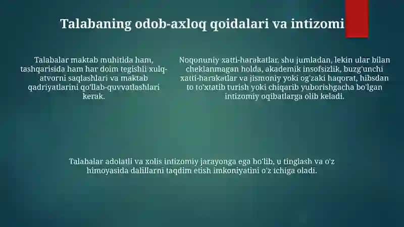 Maktabni Boshqarish Va Unga Rahbarlik Qilish Qonun-Qoidalari 4