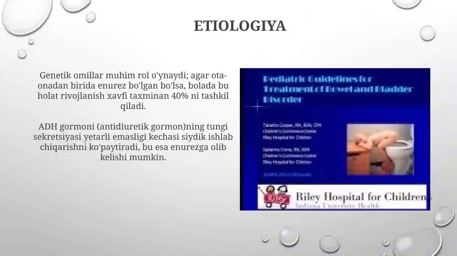 Bolalarda Enurez, siydik chiqarish yo‘llari va neyrogen disfunksiyasi 4