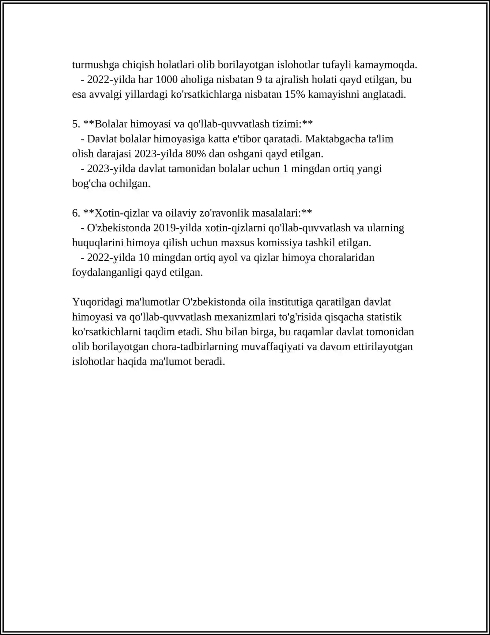 KONSTITUTSIYANING OILA, BOLALAR VA OMMAVIY AXBOROT VOSITALARI BOBI 4