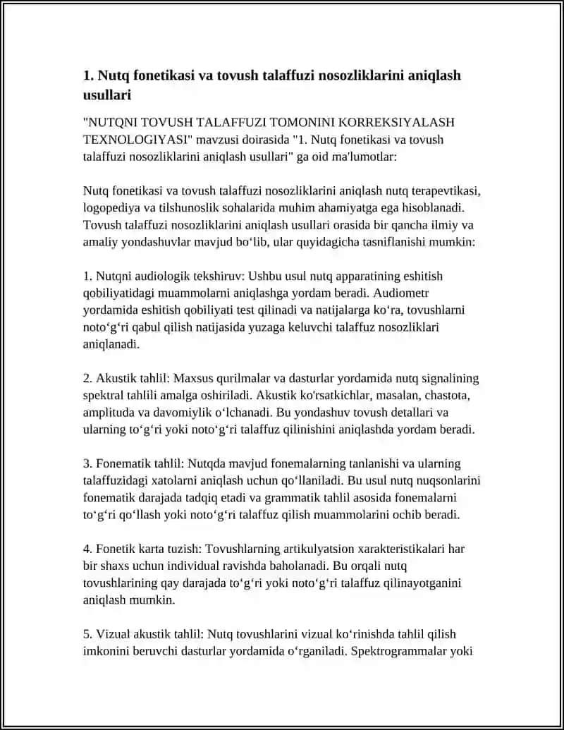NUTQNI TOVUSH TALAFFUZI TOMONINI KORREKSIYALASH TEXNOLOGIYASI 4