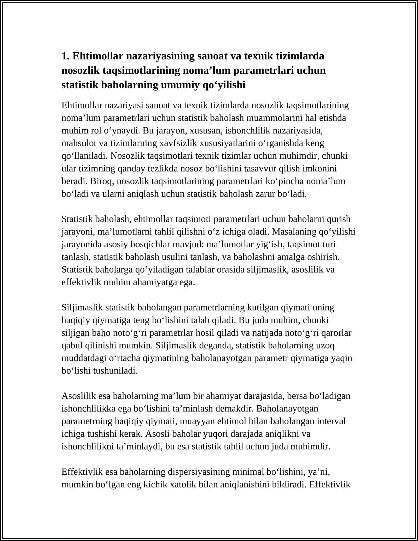 Ehtimollar nazariyasining texnikaviy masalalarda qoʻllanilishi 4