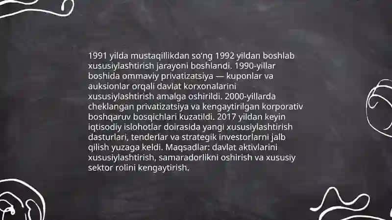 Mustaqillik yillarida Oʻzbekistondagi ijtimoiy iqtisodiy oʻzgarishlar 4
