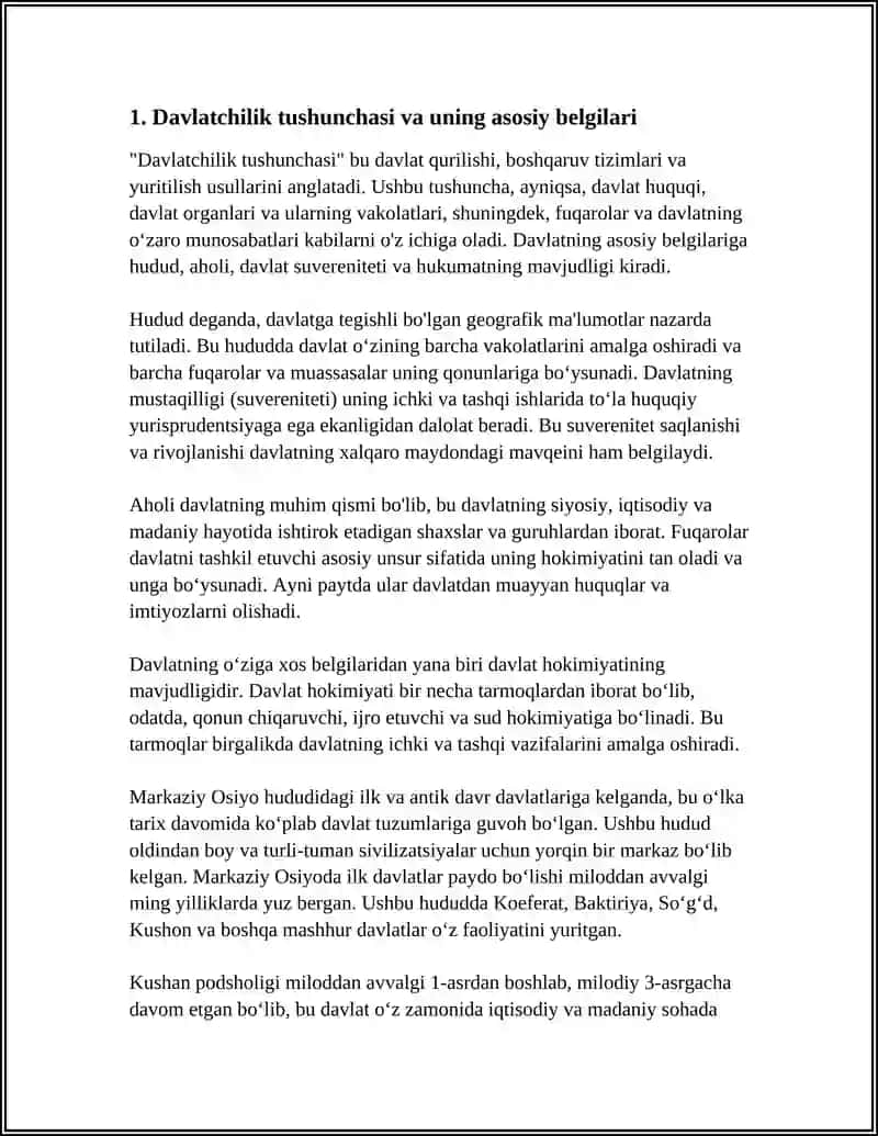 DAVLATCHILIK TUSHUNCHASI. MARKAZIY OSIYO HUDUDIDAGI ILK VA ANTIK DAVR DAVLATLARI 4