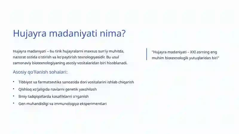 Biotexnologiyada Hujayra Madaniyati: Ilm-fan va Amaliyot 4