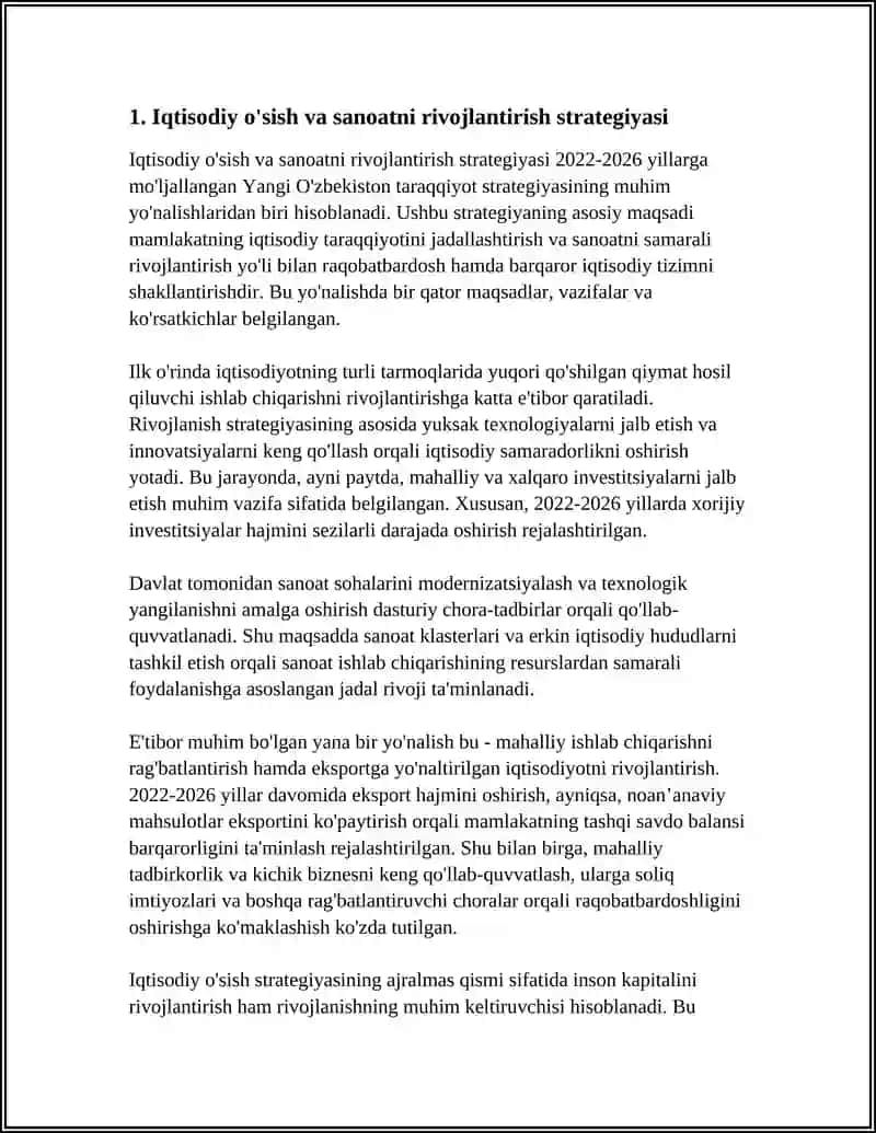 2022-2026 YILLARGA MOʻLJALLANGAN YANGI OʼZBEKISTON TARAQQIYOT STRATEGIYASINING YOʼNALISHLARI 4