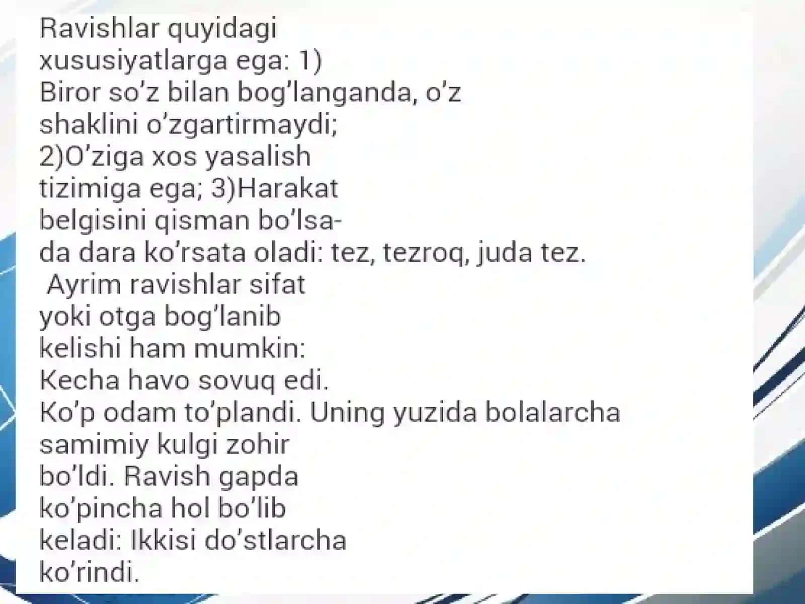 Boshlangʻich taʼlim yoʻnalishi 6-BT-23 Tilloyeva Shaxinaning ona tili - oʻqish savodxonligi va uni o'qitish metodikasi fanidan taqdimoti 4