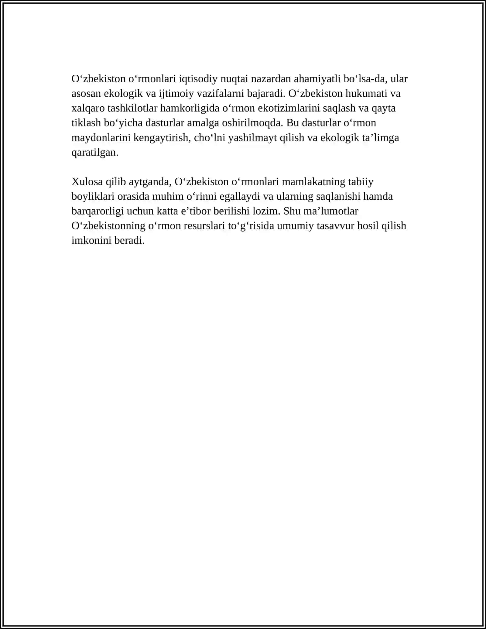 OʻZBEKISTON OʻRMONLARI VA ULARNING GEOGRAFIK TARQALISHI 4
