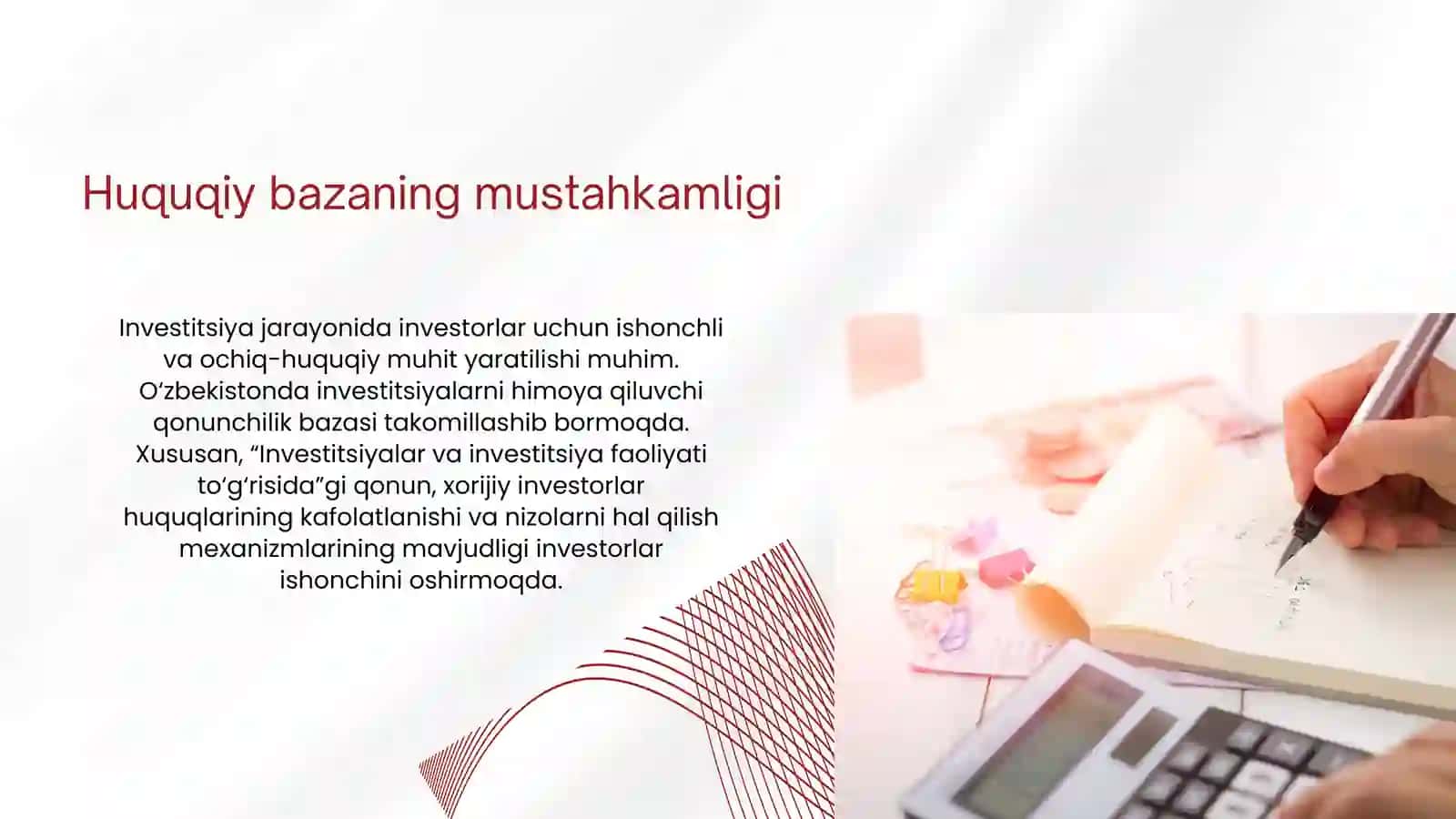 O'ZBEKISTON IQTISODIYOTIGA INVESTITSIYALAR JALB ETISH XAJMLARINI KO'PAYTIRISHNING OMILLARI 4