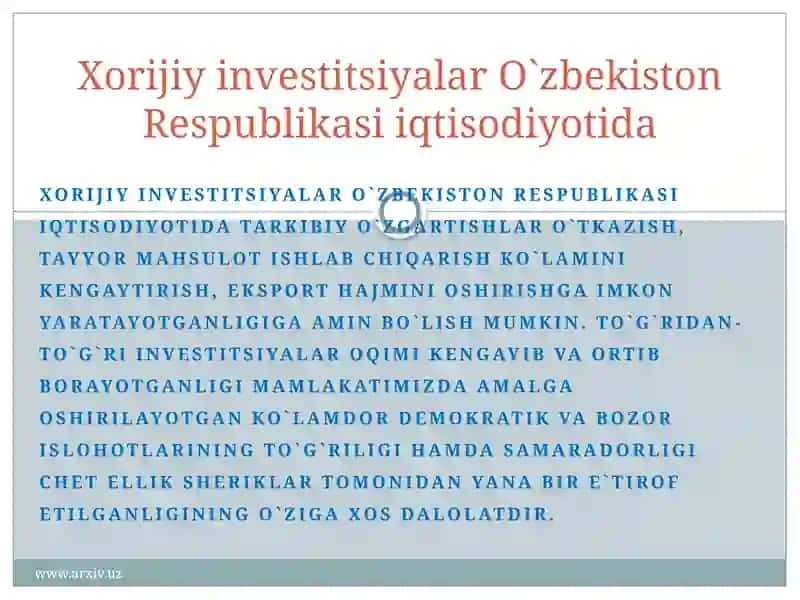 Xorijiy investitsiyalar ishtirokidagi korxonalarga berilgan imtiyozlarning ahamiyati 4