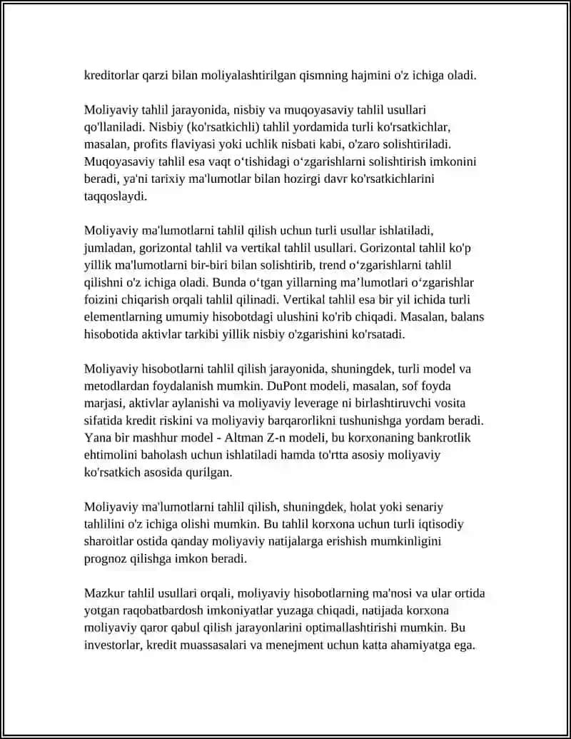 MOLIYAVIY MALUMOTLAR TAHLILI 4