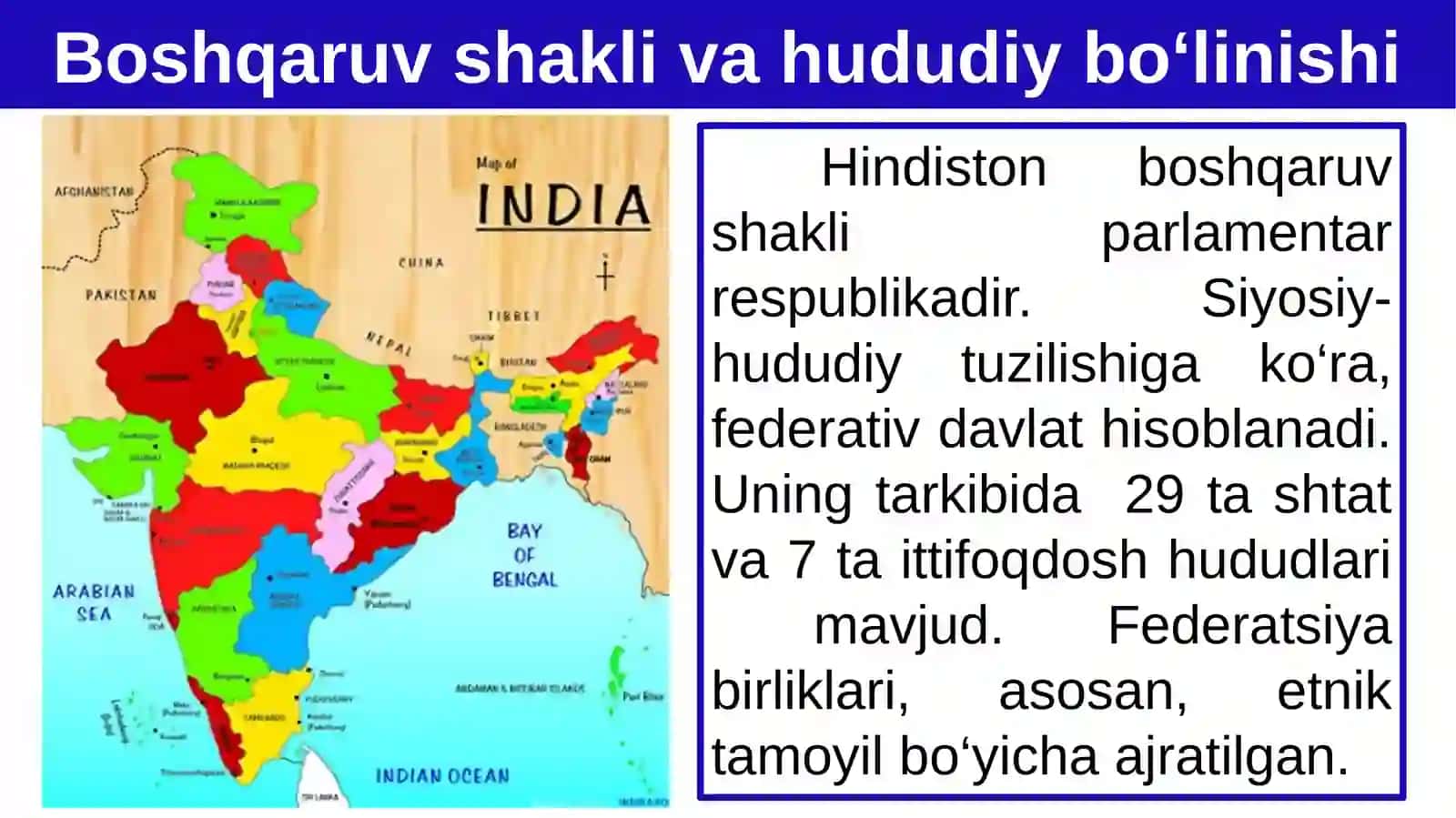 Hindiston Respublikasi 9-sinf GEOGRAFIYA 4