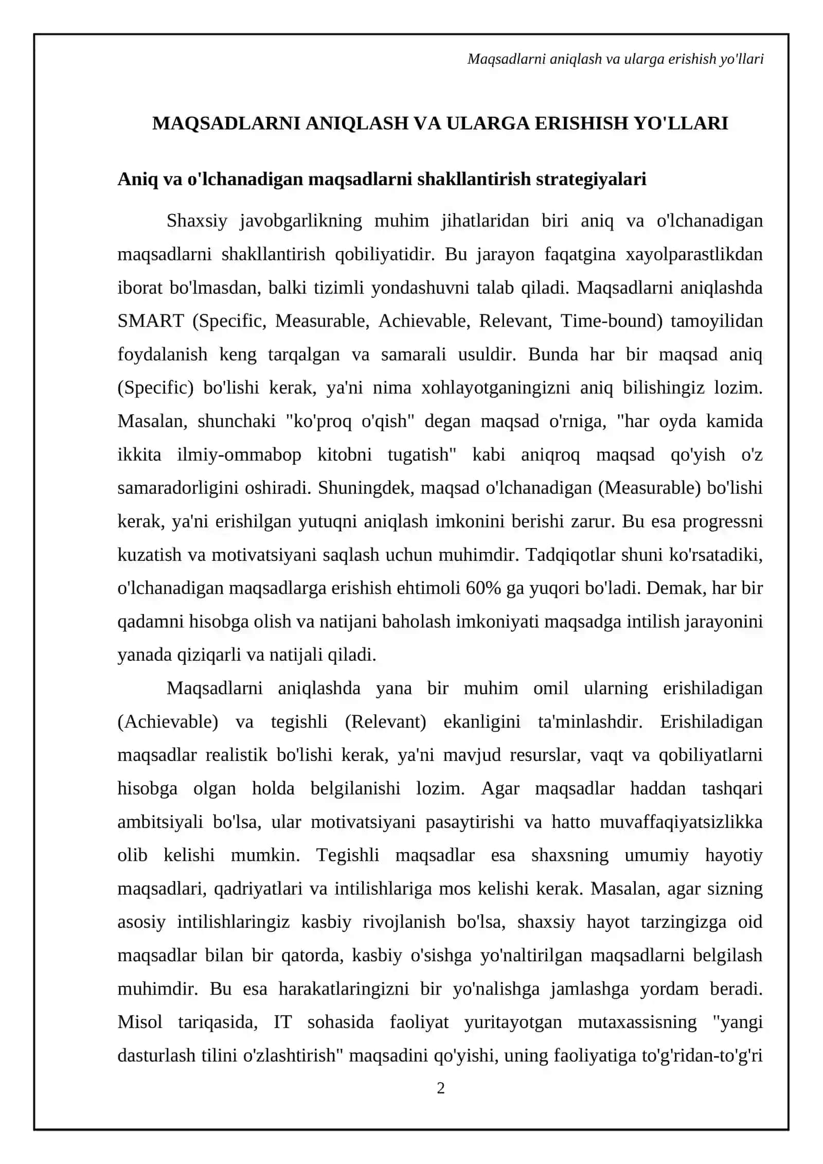 Samarali natija va muvaffaqqiyat uchun shaxsiy javobgarlik 4