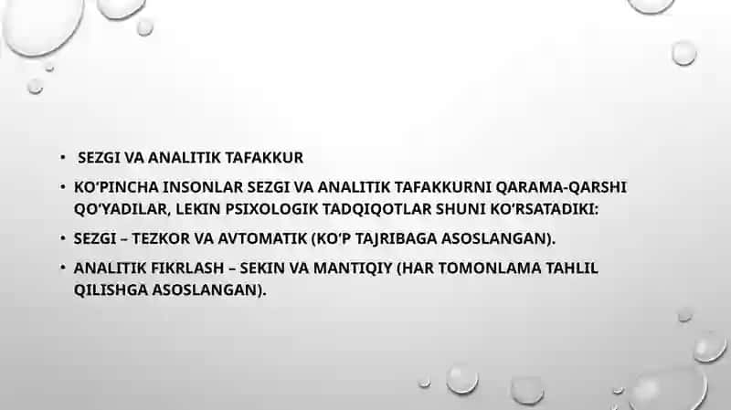 Bilish jarayonlari. Sezgi 4