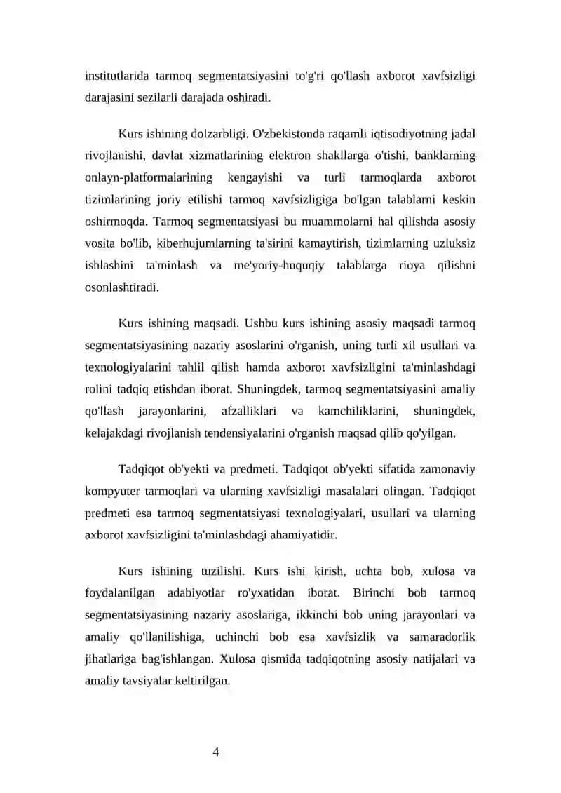 Tarmoq segmentatsiyasi va uning xavfsizlikni ta'minlashdagi roli 4