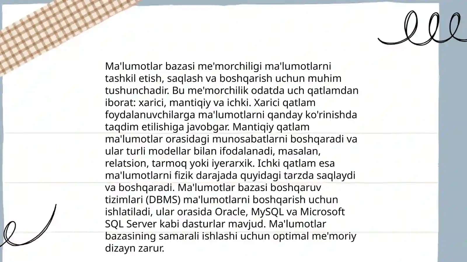 Ma'lumotlar bazasini adminstratorlash va vafsizligni ta'minlashni loyihalash 4
