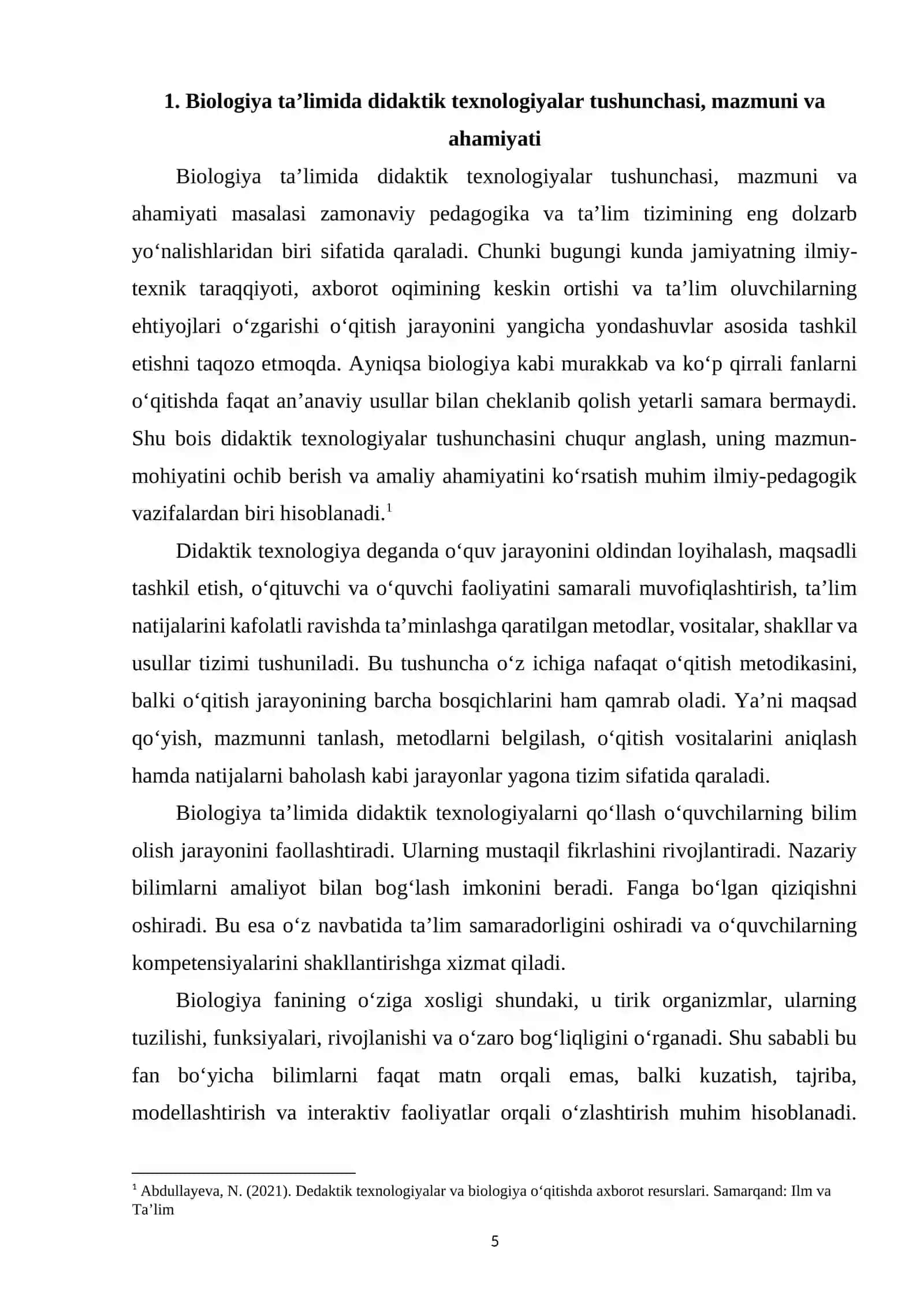 Biologiya o‘qitish metodikasida dedaktik texnologiyalar va axborot resurslaridan foydalanish 4