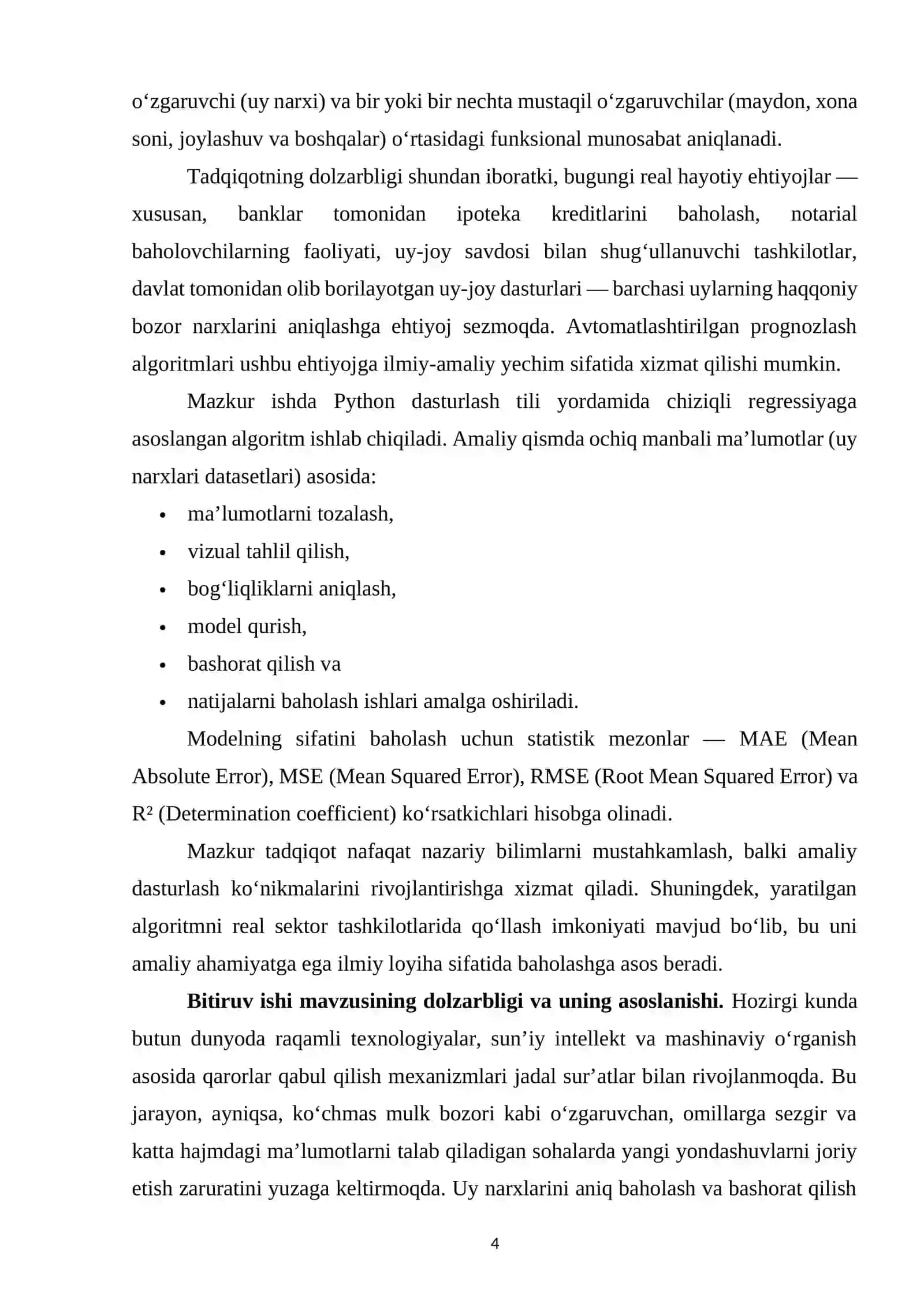 Chiziqli regressiya yordamida uy narxlarini bashorat qilish 4