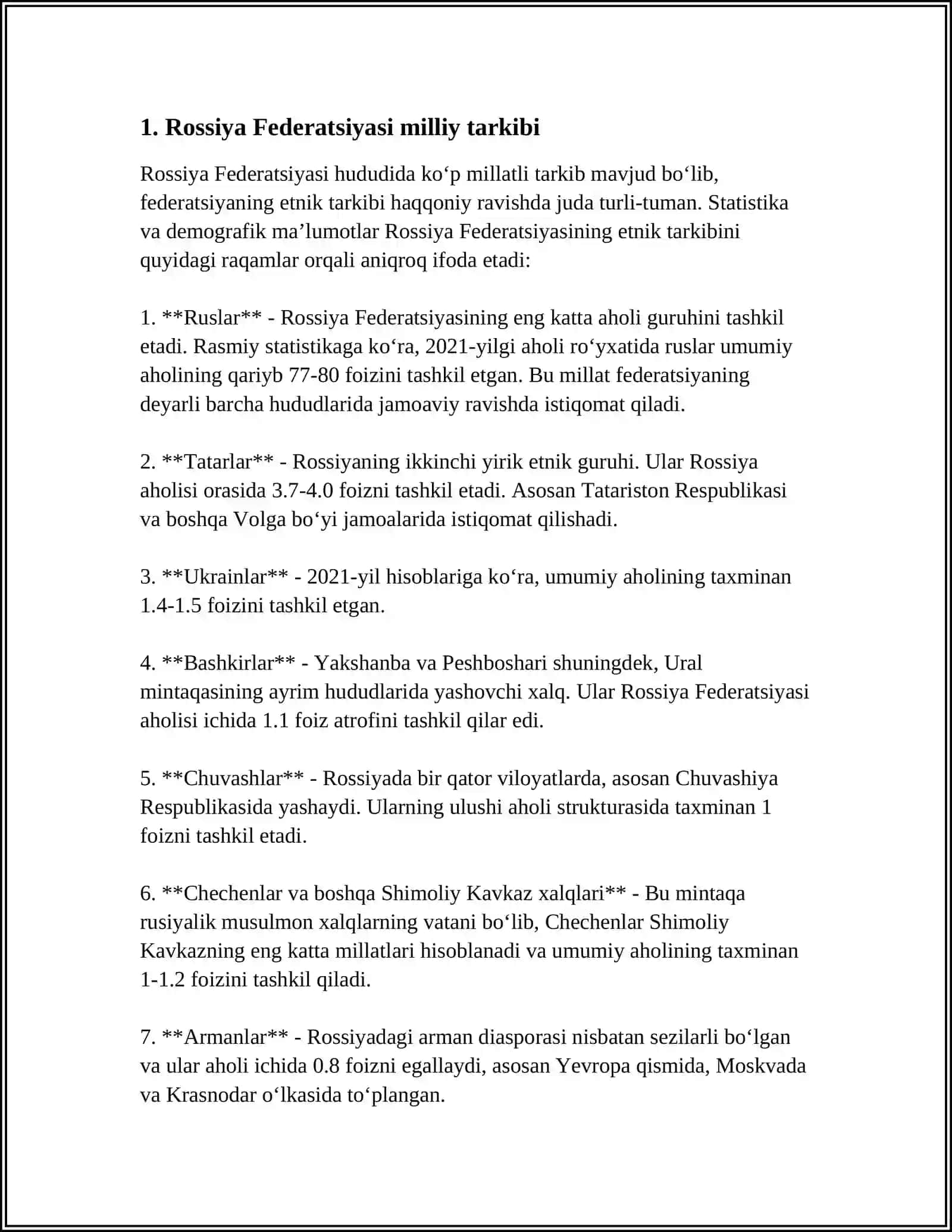 ROSSIYA FEDERATSIYASI AHOLISI MILLIY VA DINIY TARKIBI 4