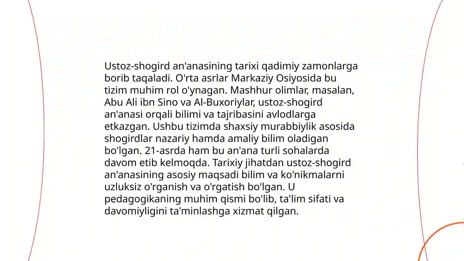Boshlang'ich ta'lim pedagogikasi fani tarixini ustoz-shogirt an'anasi vositasida o'rganish 4