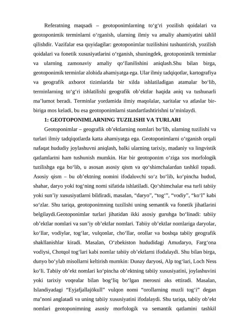 GEOTOPONIMLARNING TО‘G‘RI YOZILISH QOIDALARI. GEOTOPONIMIK TERMINLAR 4