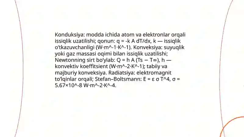Issiqlik, mexanik, elektr, kimyoviy va yadro energiyasining asosiy xususiyatlari 4