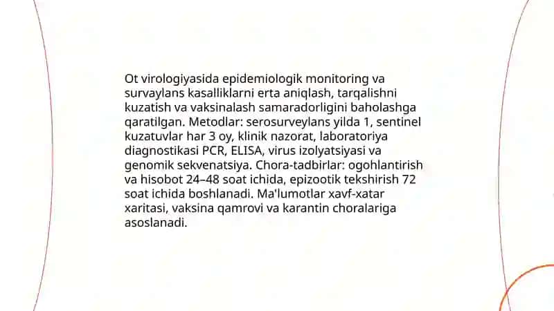 Otlarning yuqumli animiyasi virusalogik nazorat va epizotik ahamiyati 4