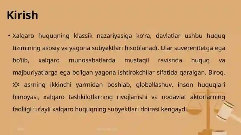 XALQARO HUQUQNING NOAN’ANAVIY SUBYEKTLARI 4