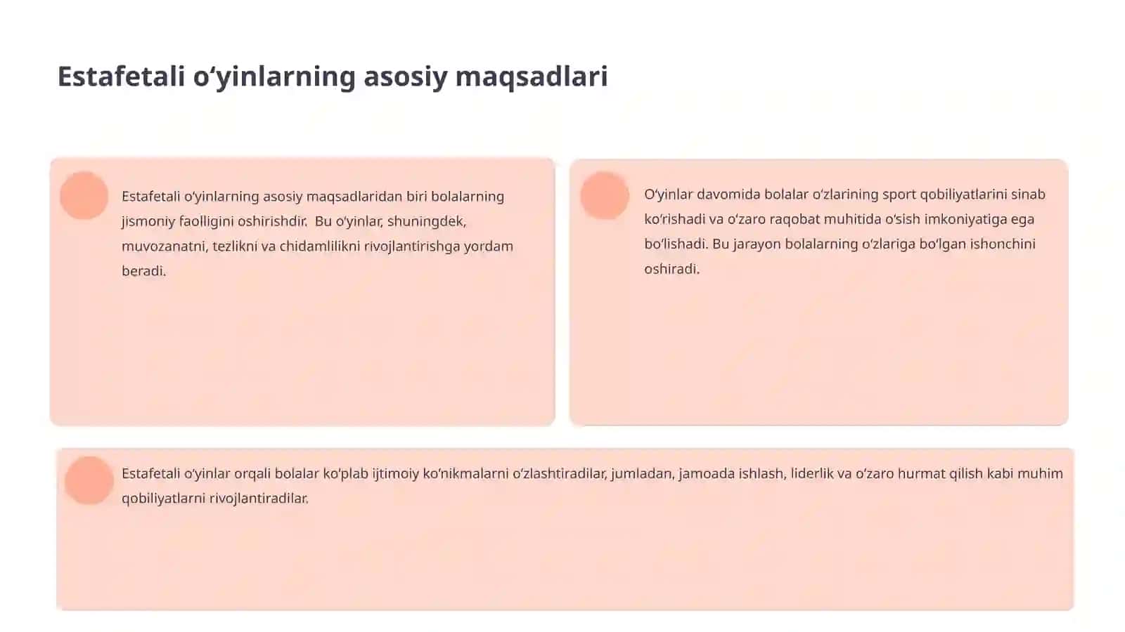 Estafetali harakatli o‘yinlarni o‘tkazish metodikasi 4